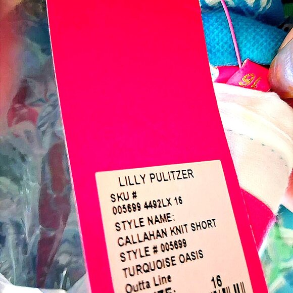 Lilly Pulitzer Callahan Knit Short Turquoise Oasis Sz 16 BNWT - Picture 5 of 5